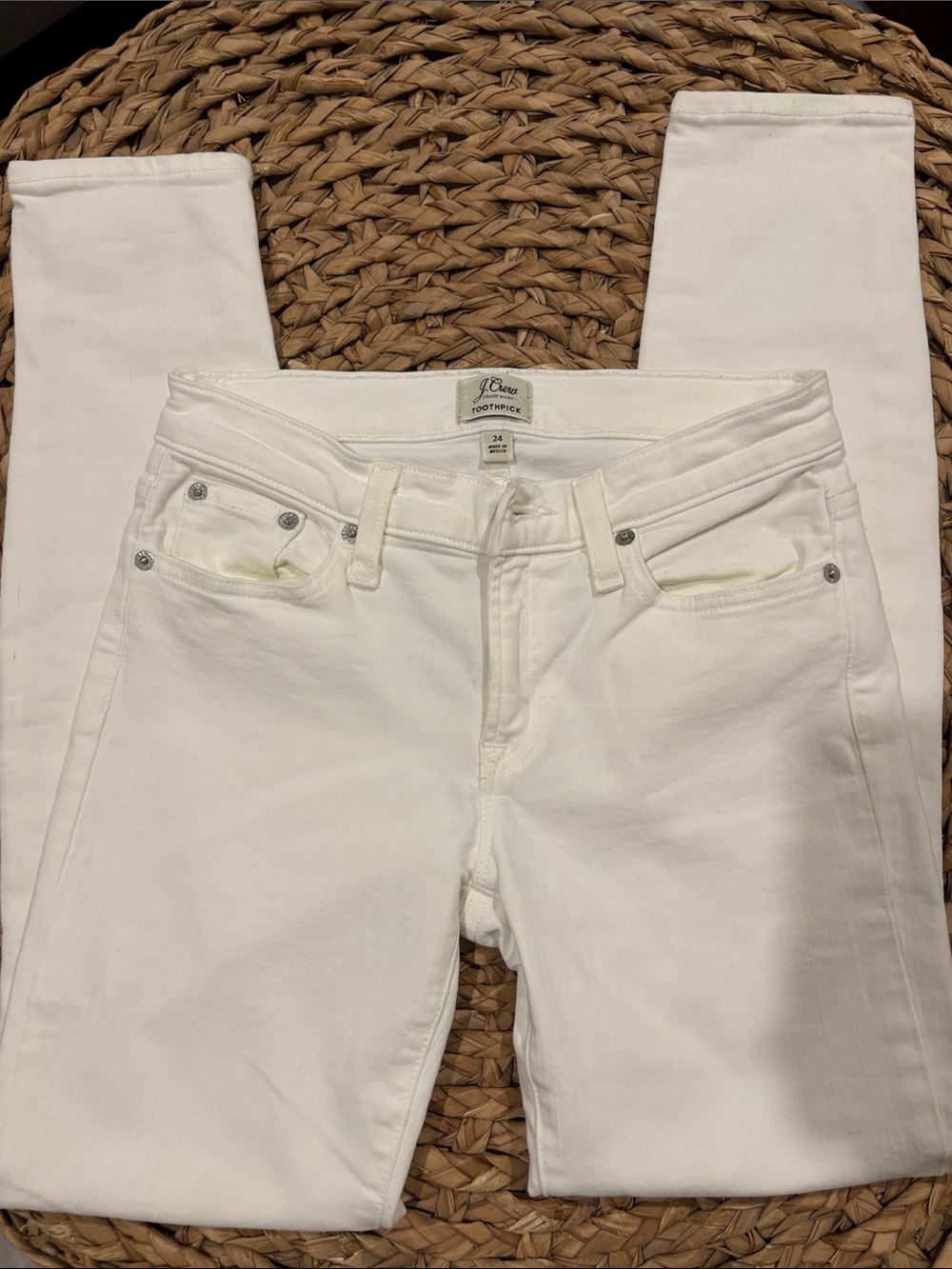 J. Crew White Skinny Toothpick Jeans
